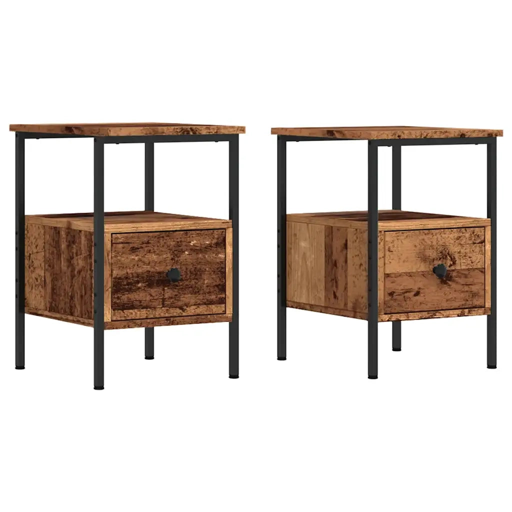 Comodini Legno Antico 2 pz 34x36x50 cm in Legno Multistrato 857263