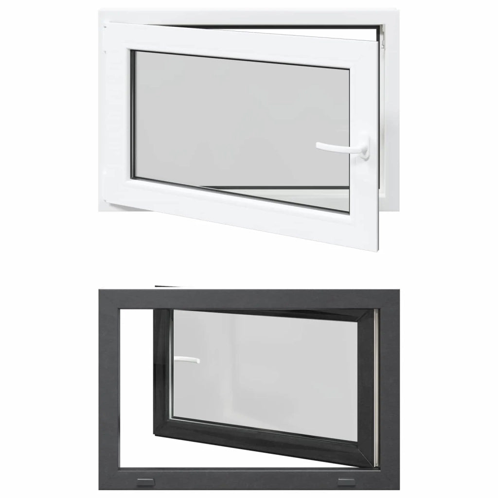 Finestra per Soffitta RISOR 90 x 50 cm PVC e Vetro Antracite CFW1159753