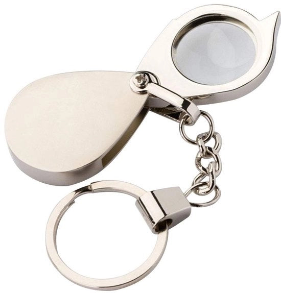 Verglassio Portatile Miniatura - Design Unico - Argento - Utile per Problemi di Visione - Ideale come Regalo per Amici