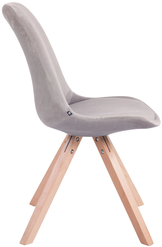 Set di 4 sedie Toulouse Velvet Square grigio,natura
