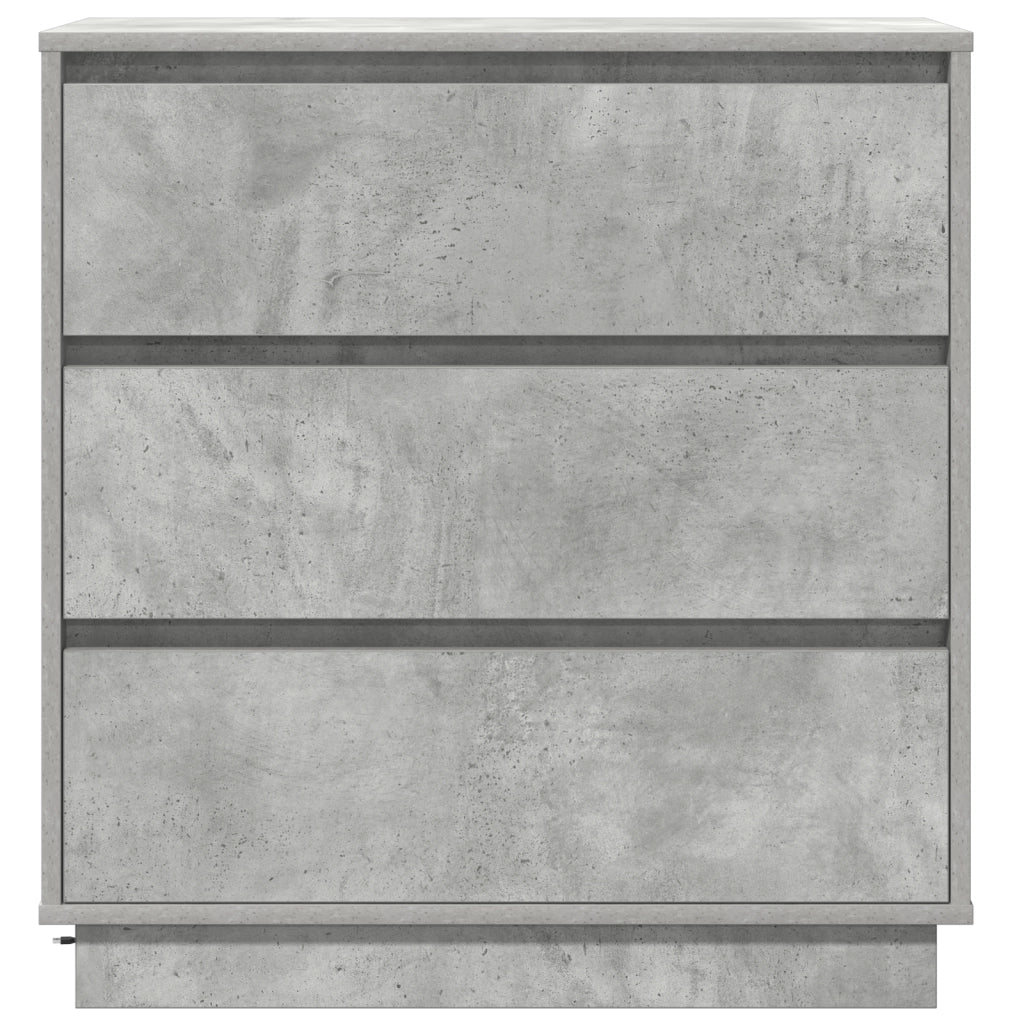 Comodino  con LED Grigio cemento 71x34,5x75 cm Legno ingegnerizzato