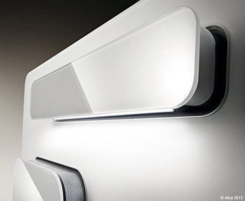 Elica PRF0020290B FEEL EUPHORIA WH-COL - Cappa a parete filtrante 80 cm, 800 m³-h, Classe A, 64 dB, Controllo elettronico e-motion, 3 velocita', Illuminazione LED, Vetro Bianco con inserti colorati
