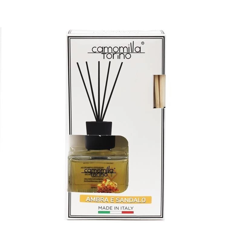 CAMOMILLA TORINO DIFFUSORE PER AMBIENTE CON BASTONCINI AMBRA E SANDALO 100 ML