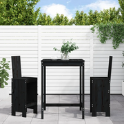 Set Bar da Giardino 3 pz Nero in Legno Massello di Pinocod mxl 83655