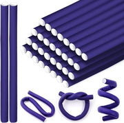 30 pezzi di rulli per capelli senza calore - rulli di schiuma flessibili per pieghe in viola per donne e ragazze, adatti per capelli lunghi e corti