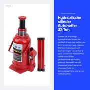 Cilindro Idraulico 32 Ton - Sollevatore di Bottiglie Universale - Superficie Antiscivolo Superiore - Duro Acciaio Inox - Facile da Utilizzare - Base Ampliata per Maggiore Stabilità - Sollevatore di Bottiglie.