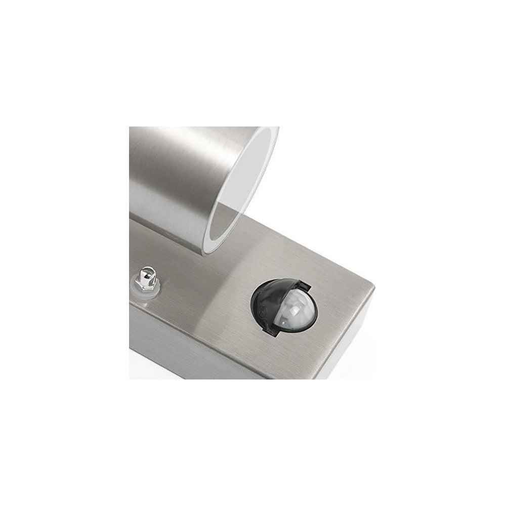 Trade Shop - Applique Lampada Da Parete Corpo In Alluminio Con Sensore Movimento Gu10 Ip44 -