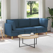 Set di divani modulari con spazio di archiviazione 3 pcs Blu