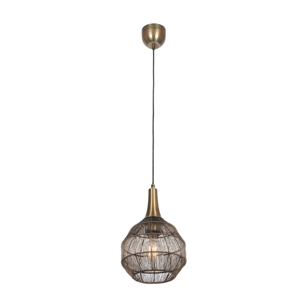 Lampada a sospensione Soraya industriale Ø26 ottone E27