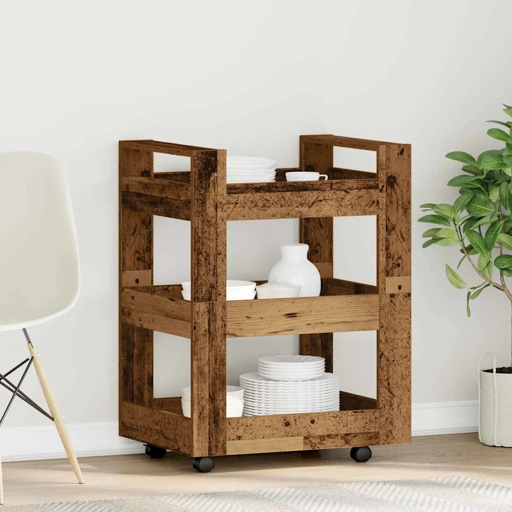 Carrello da Cucina Legno di quercia 60 x 45 x 80 cm 862117