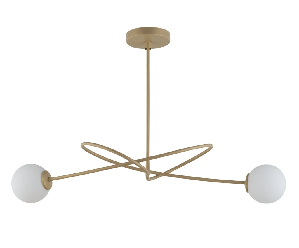 Plafoniera moderna oro vetro bianco Velvet 2xG9 Sigma