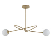 Plafoniera moderna oro vetro bianco Velvet 2xG9 Sigma