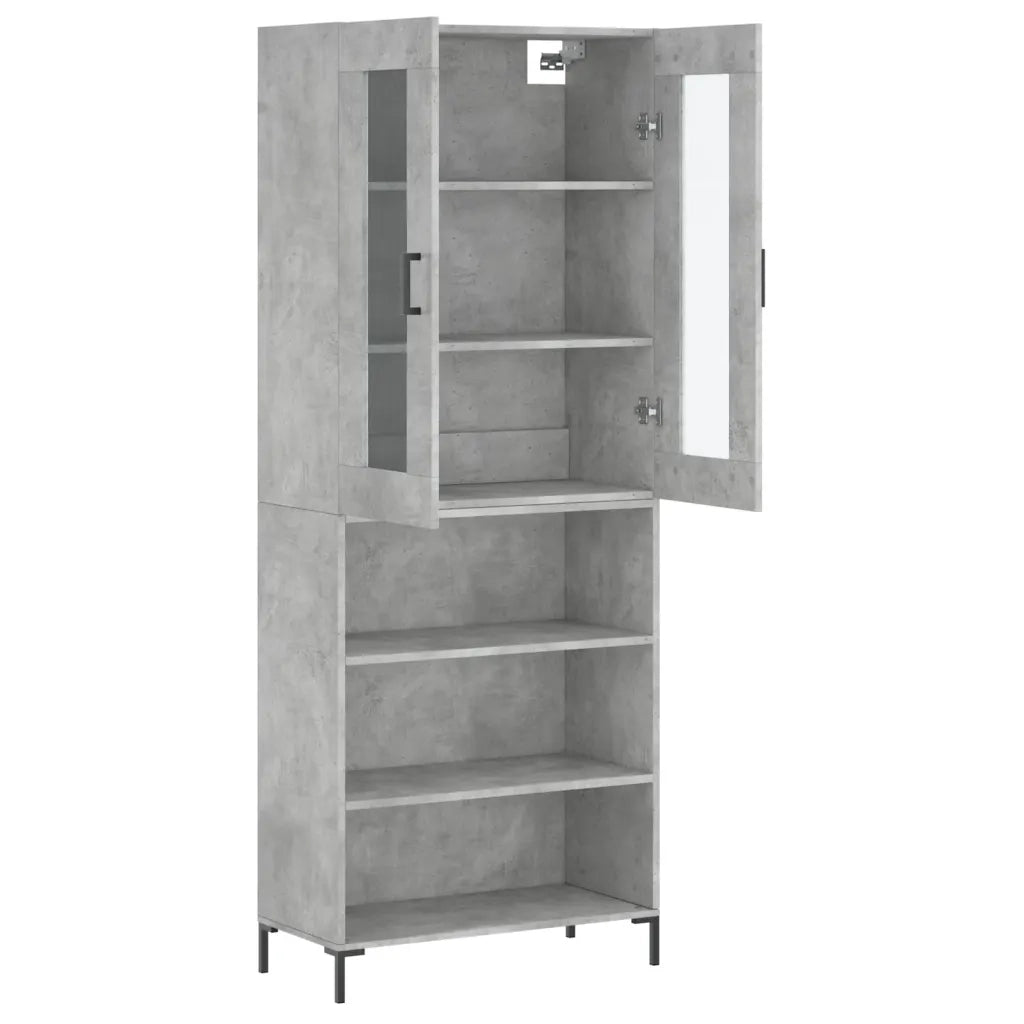 Credenza Grigio Cemento 69,5x34x180 cm in Legno Multistrato 3198725