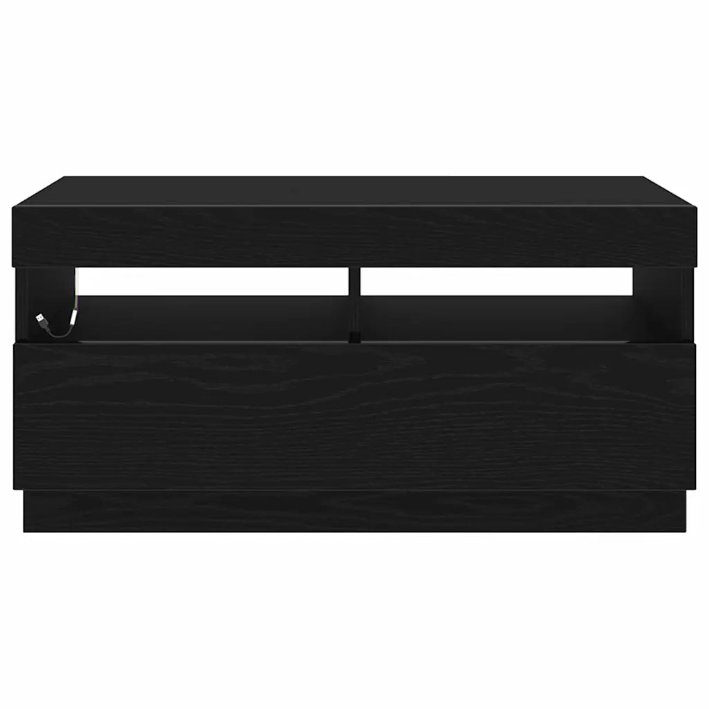 Mobile TV-Credenza per TV-Console TV Rovere Nero 80 x 35 x 40 cm Legno multistrato