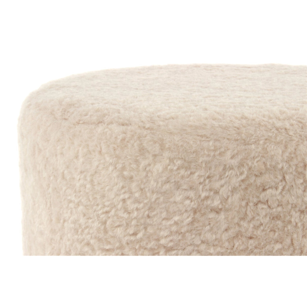 Pouf Gipsy 425 in Finta Pelliccia Avorio e Oro