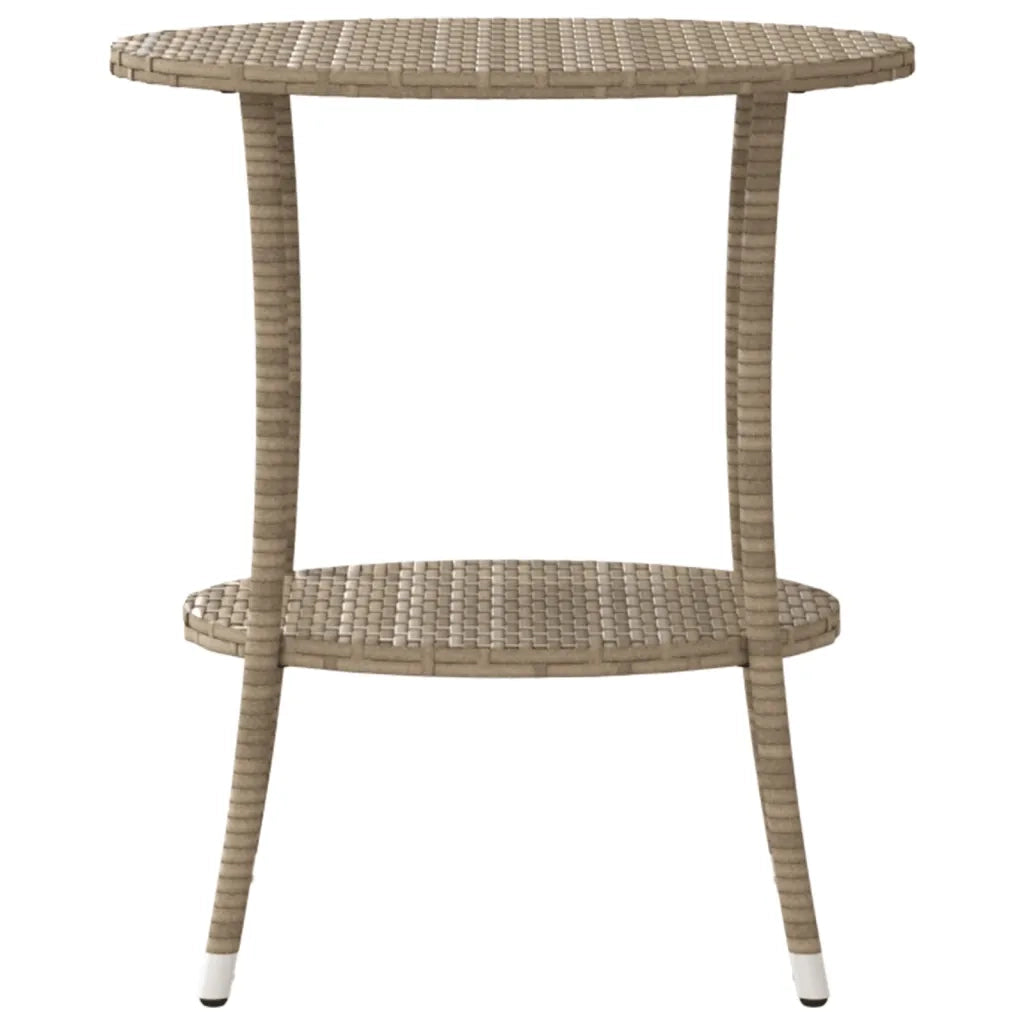 Sedie da Giardino Reclinabili 2 pz | Sedie da Esterno con Tavolino Polyrattan Beige