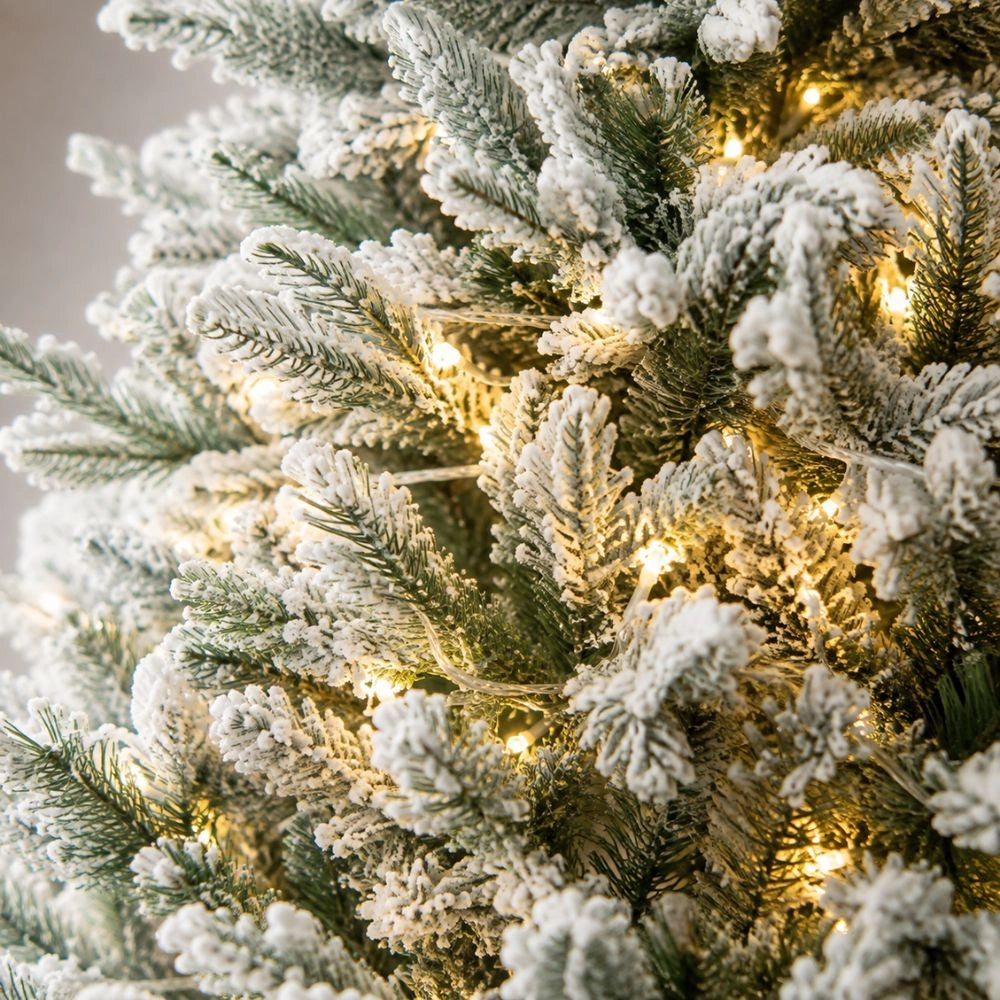 Albero di natale innevato led 180 cm scott con luci integrate
