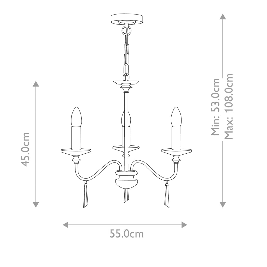 Lampadario Finsbury Park bronzo antico 3xE14 Elstead