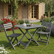 Salottino Outdoor Viticuso, set Salotto da Esterno 2 Posti Made in Italy, Nero Antracite