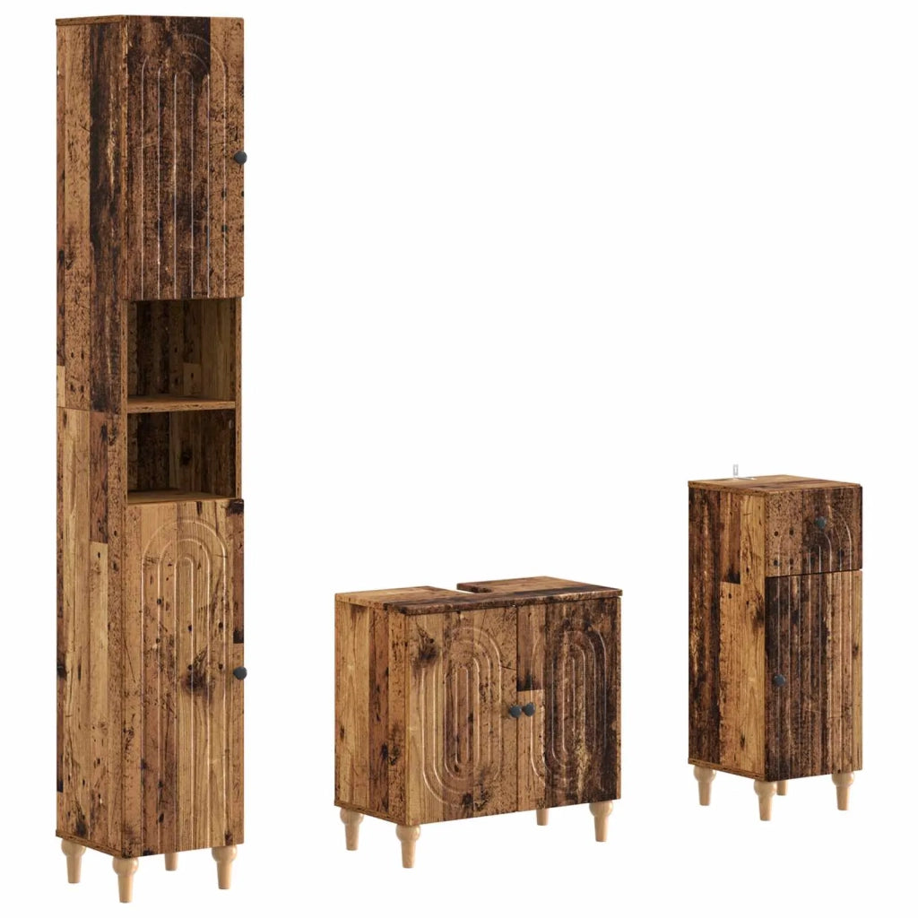 Set di armadietti da bagno in 3 pezzi ALKMAAR 3417835