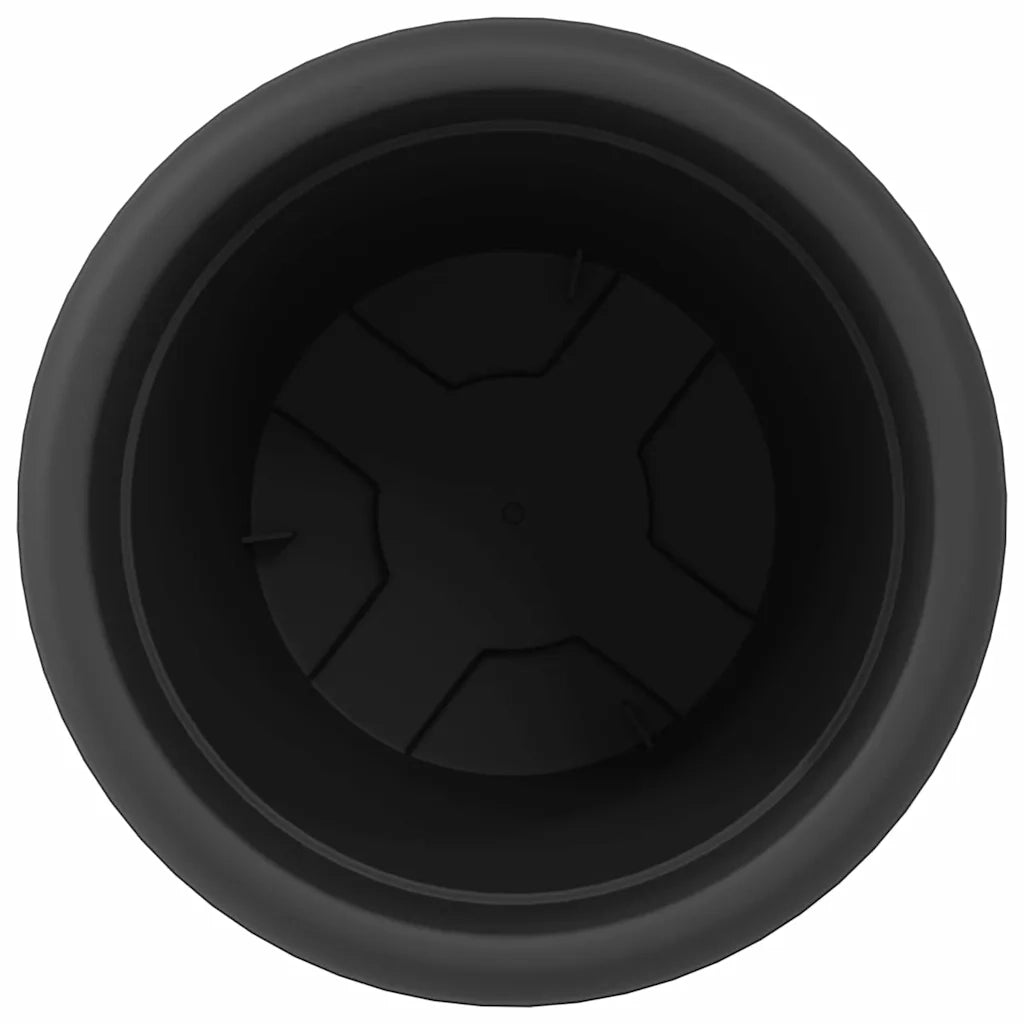 Vaso Rotondo per Fiori 6 pcs Nero Ø 30 x 25 cm Plastica
