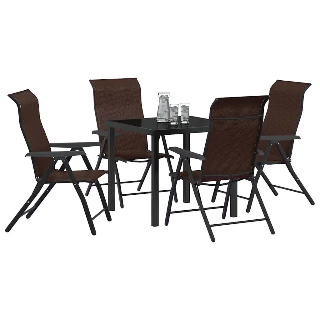 Set da Pranzo per Giardino 5 pcs Marrone