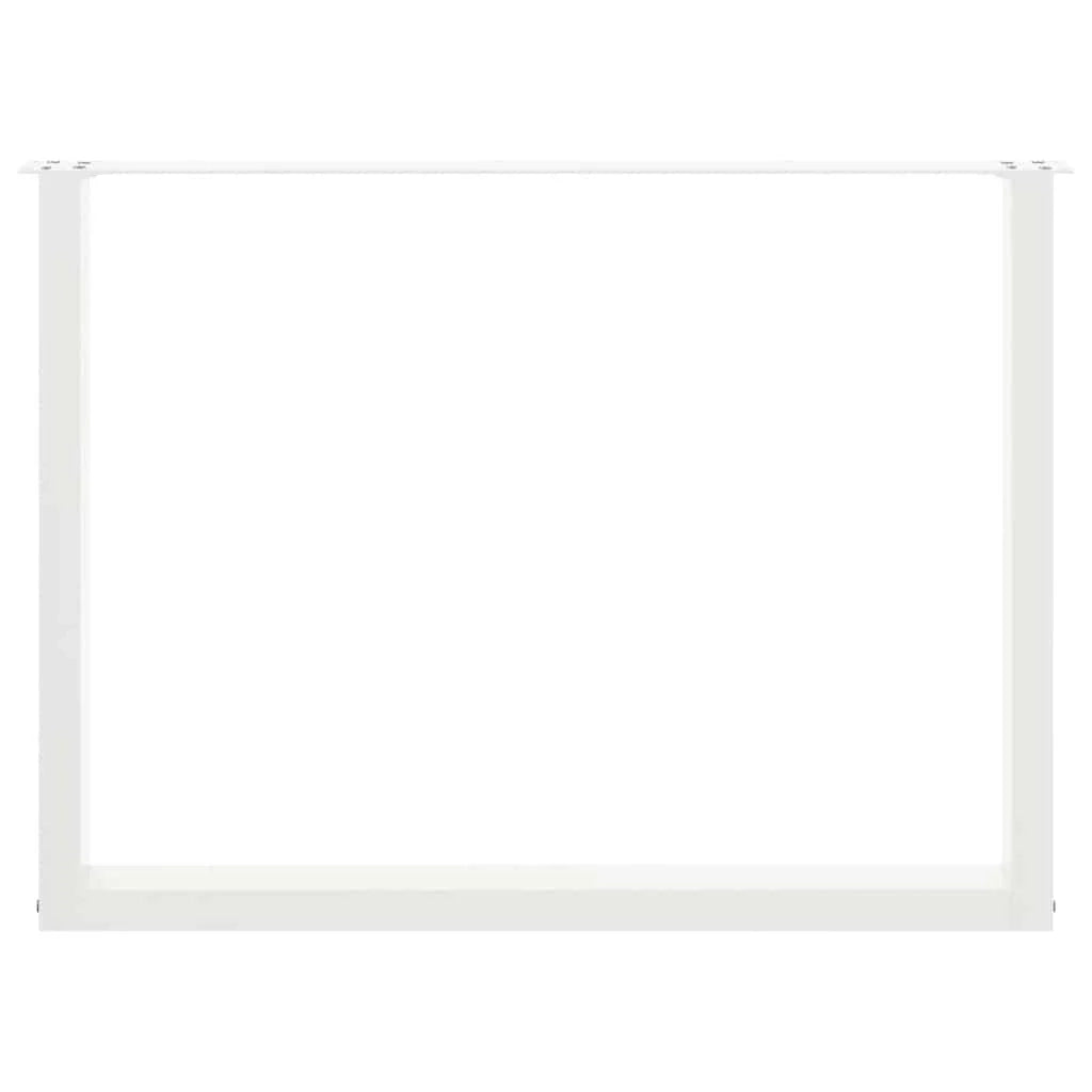 Set di 2 gambe per tavolo da pranzo a forma di U 100 x 72-73 cm design moderno con piedini regolabili acciaio bianco 02_0057437