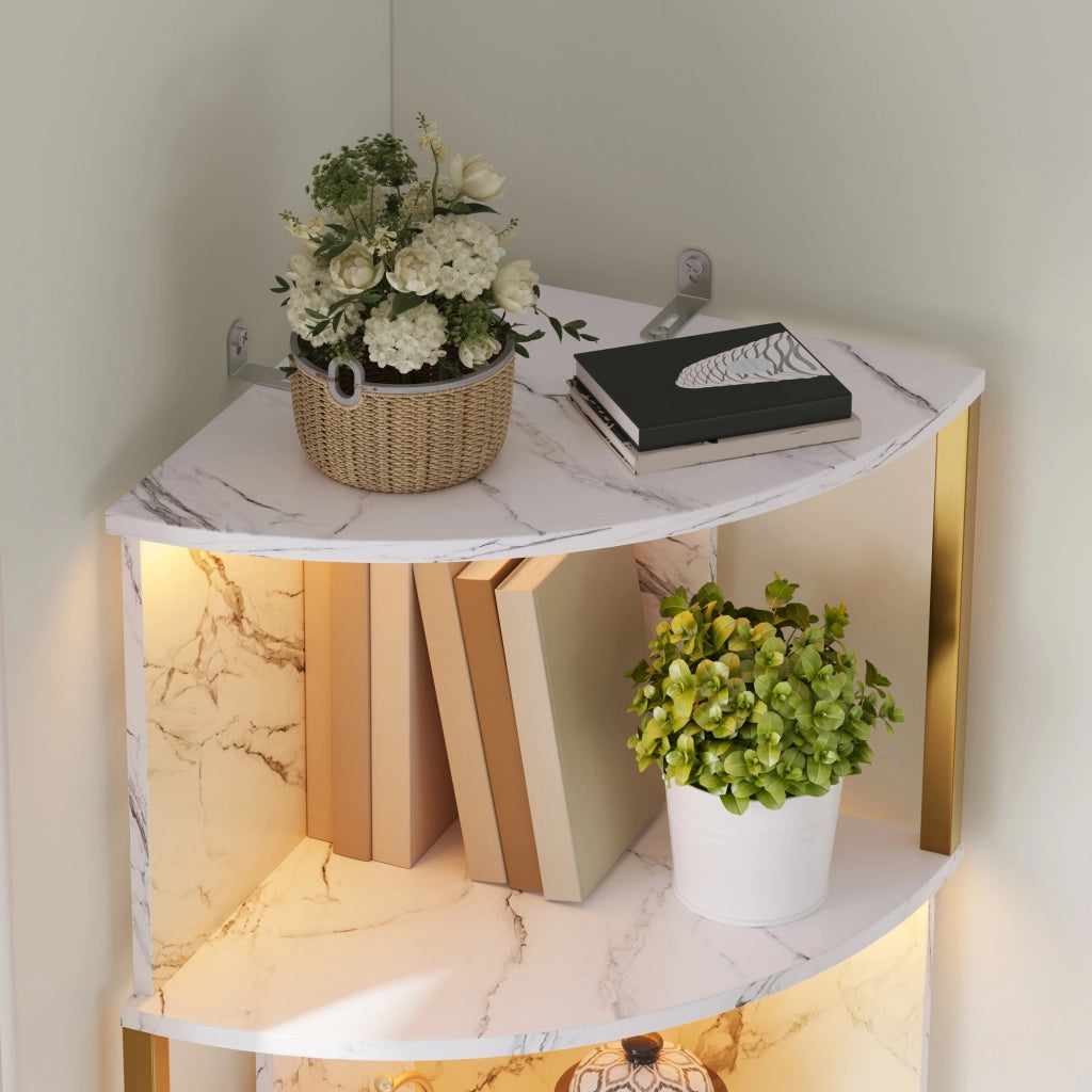 Mobile angolare con vani aperti e 2 ante - per cucina - in MDF - 38 x 38 x 180 cm - bianco