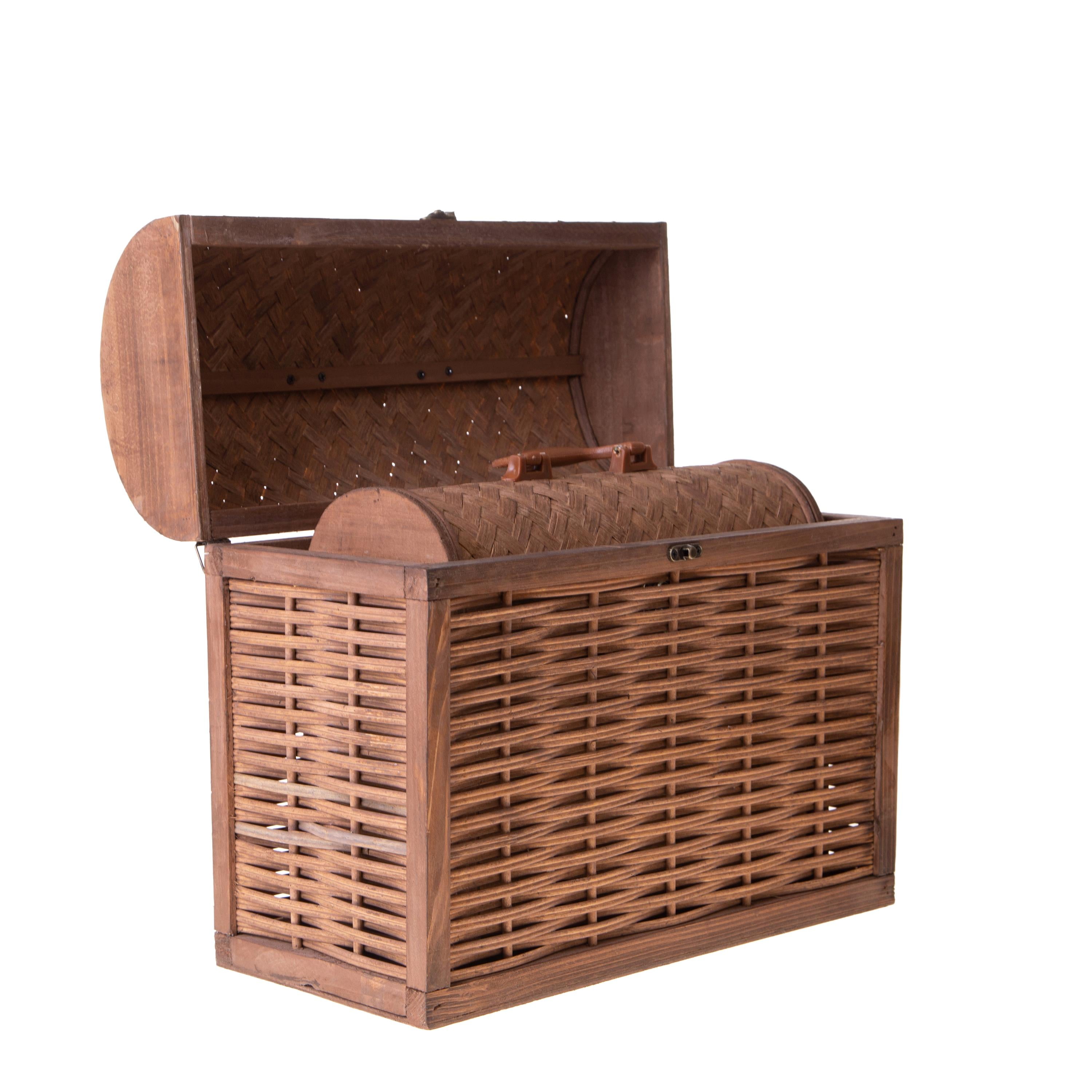Set 2 Bauletti Rattan 39x18x33 cm