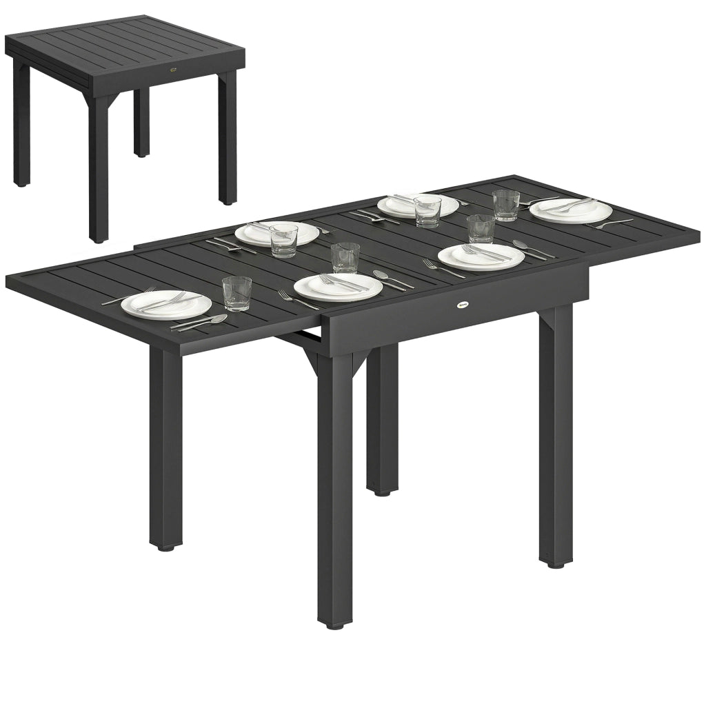 Tavolo da pranzo allungabile esterno rettangolare ¨C zephmum ¨C Nero 80x80x160 cm