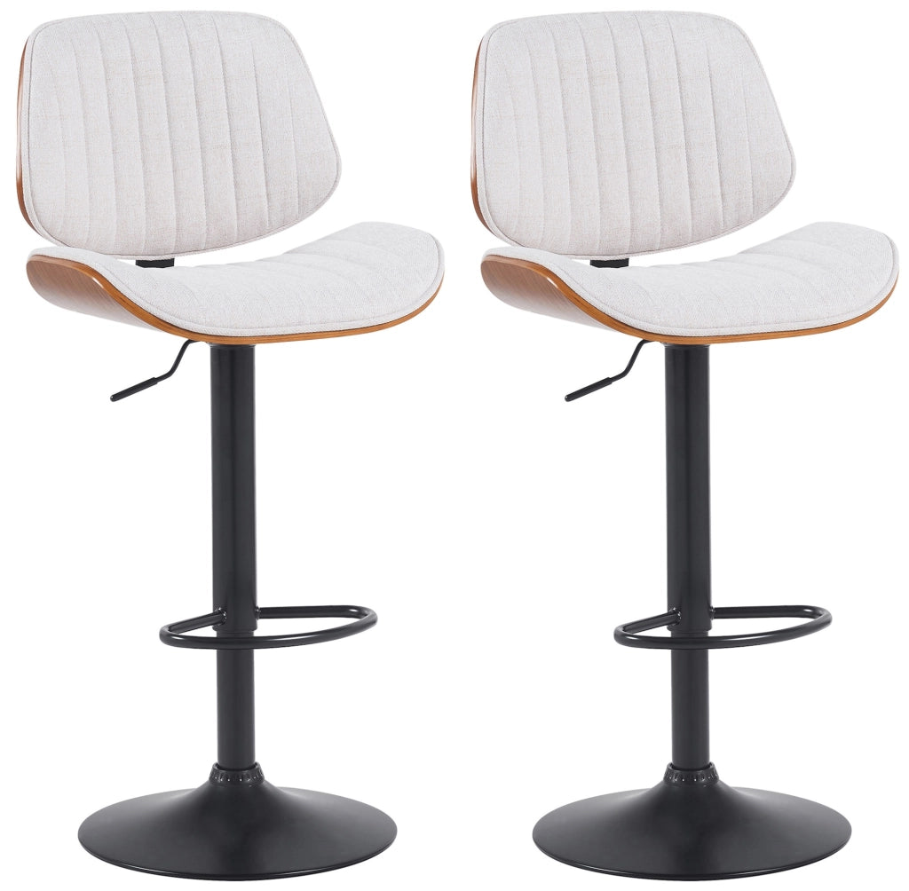 Set di 2 sgabelli da bar Clawson tessuto nero 2