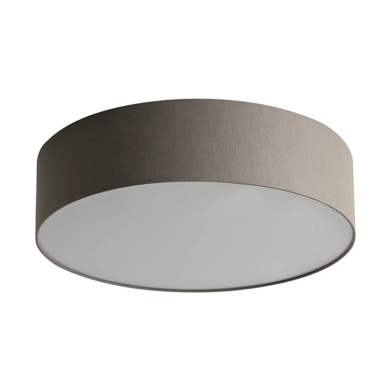 Plafoniera VIVIEN 58cm con Paralume Cilindrico in Tessuto Tortora e Attacco E27 per Illuminazione Soffitto - Rossini Group