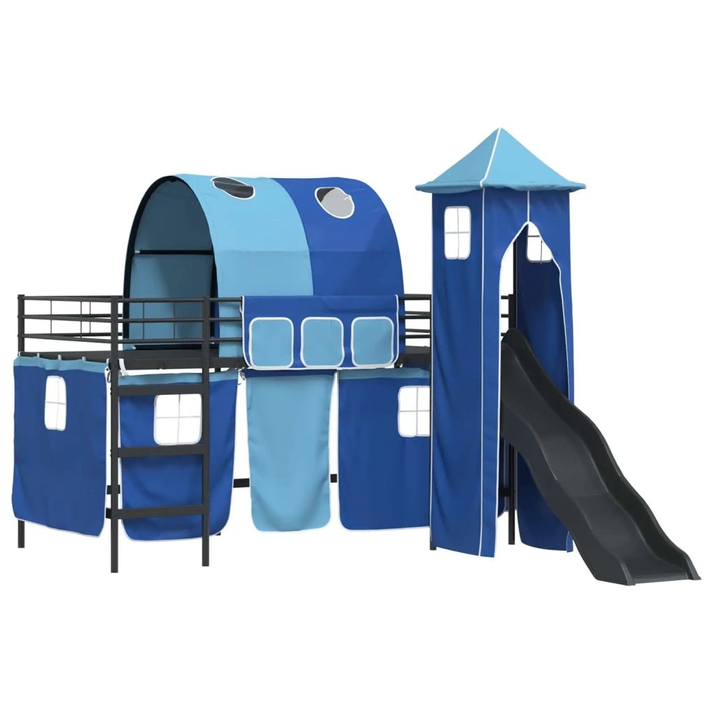 Struttura del letto loft per bambini-Giroletto per bambini Nero e Blu 80 x 200 cm 326767