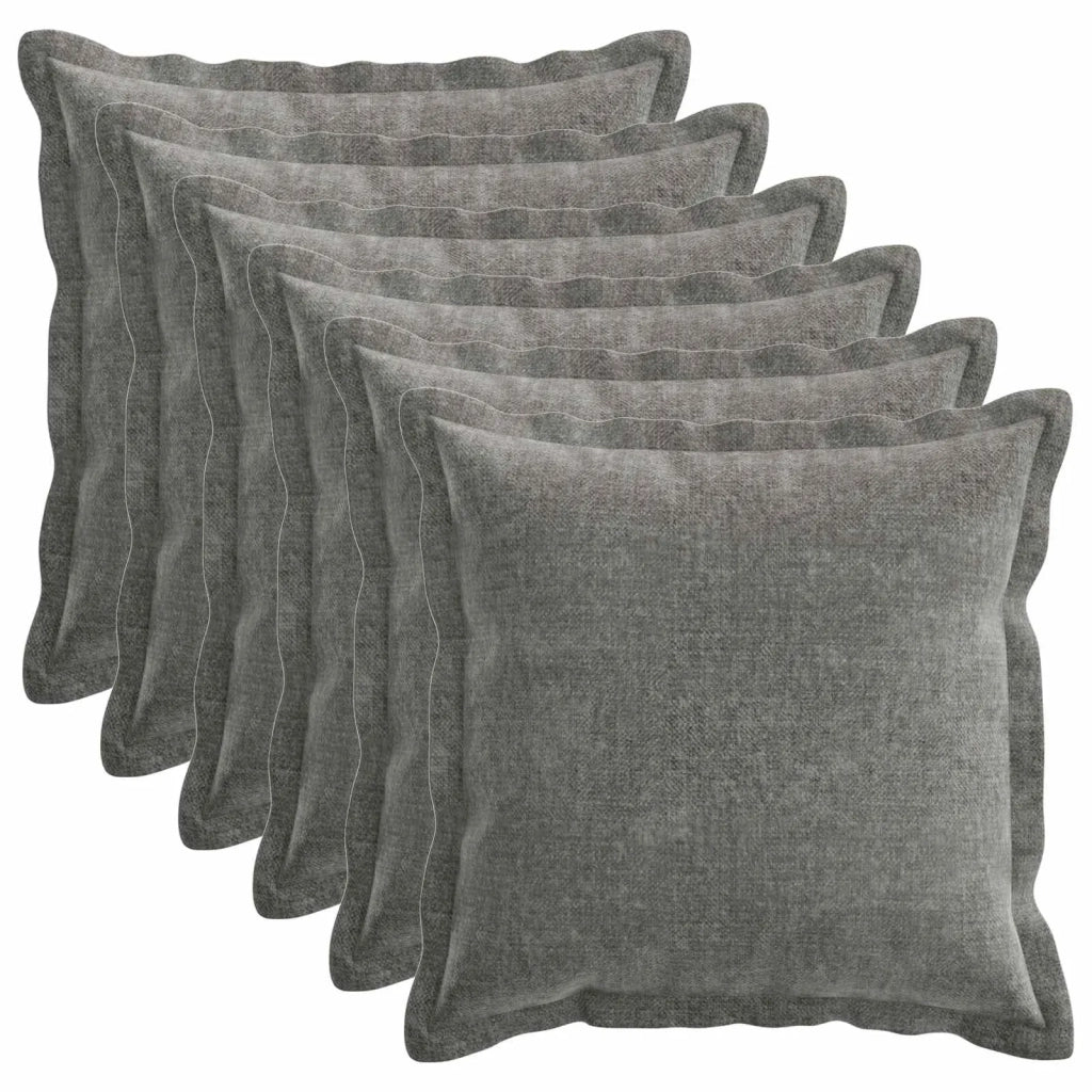 Federa 6 pcs HOUTEN Grigio Scuro 40 x 40 cm Tessuto Chenille 916847
