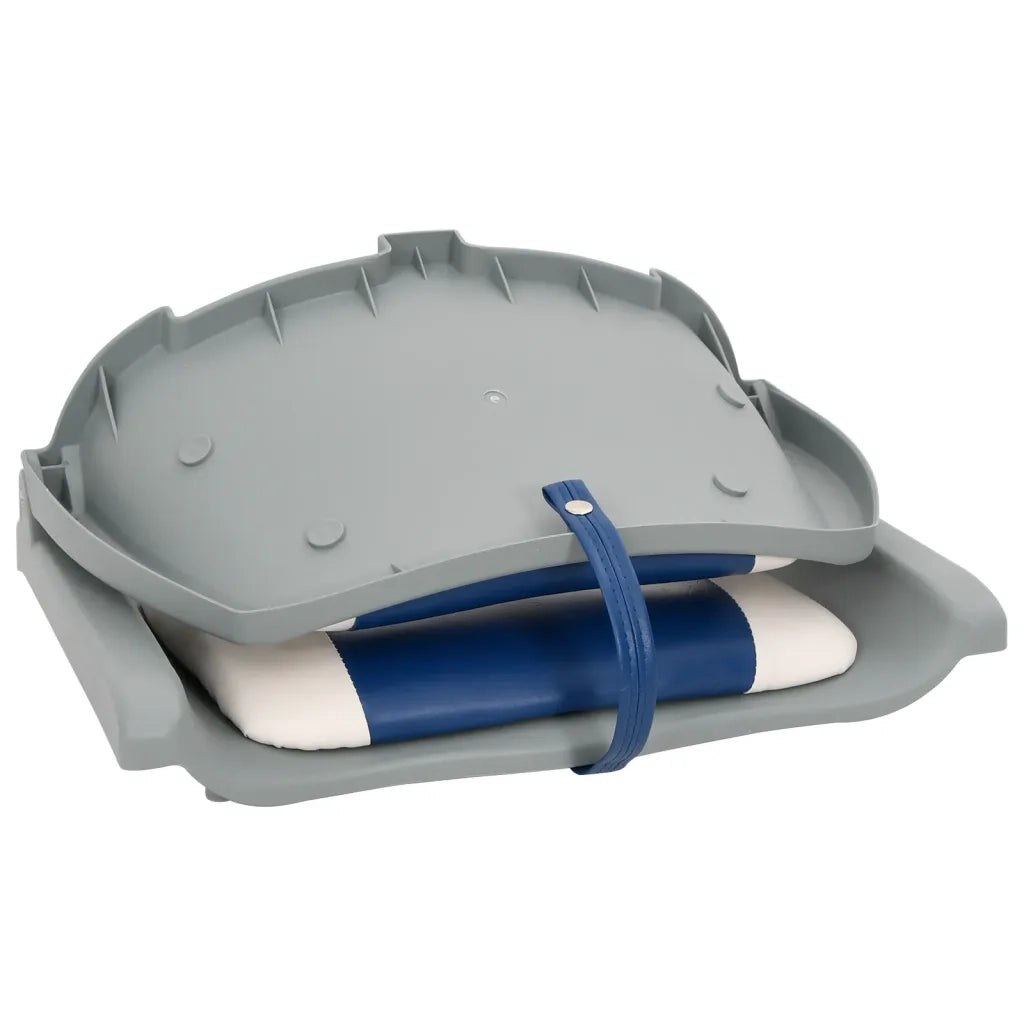 Set Sedile per Barca Pieghevole 2pz Blu e Bianco 48x51x41 cm 3284278