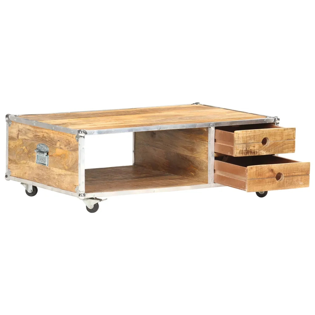 Tavolino da CaffÃ¨ 89x59x33 cm in Massello di Mango Grezzo cod mxl 17067