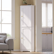 Mobile angolare con 2 ante e ripiani regolabili; 42 x 42 x 166 cm; bianco in MDF