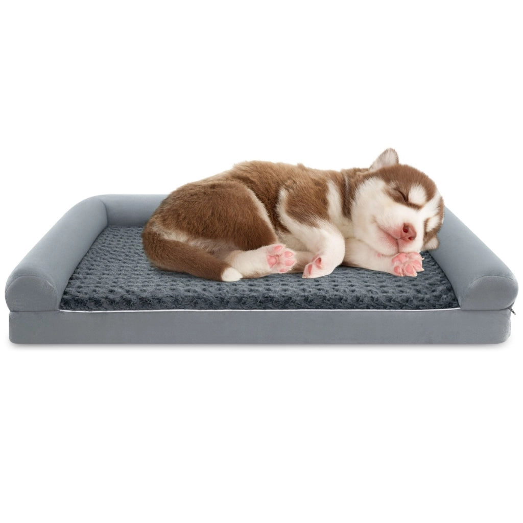 Letto ortopedico per cani in schiuma, Divano per cani di taglia L con cuscino in schiuma a forma di uovo 113 X 89 CM