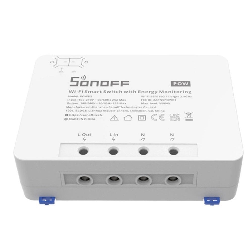 Trade Shop - Interruttore Contatore Wifi Smart Con Monitoraggio Energetico Alexa Sonoff Powr3 -