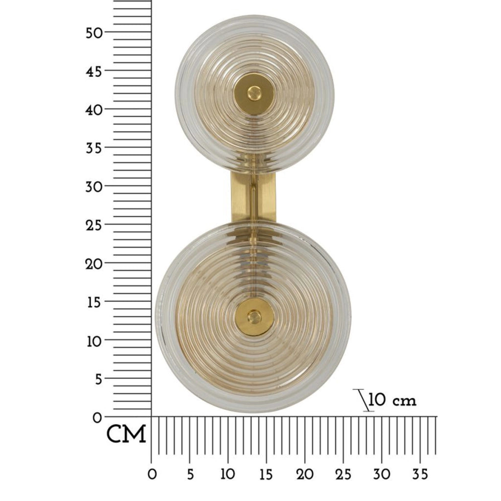 Lampada a Parete VKH60, Oro, Metallo, 25x10x52 cm