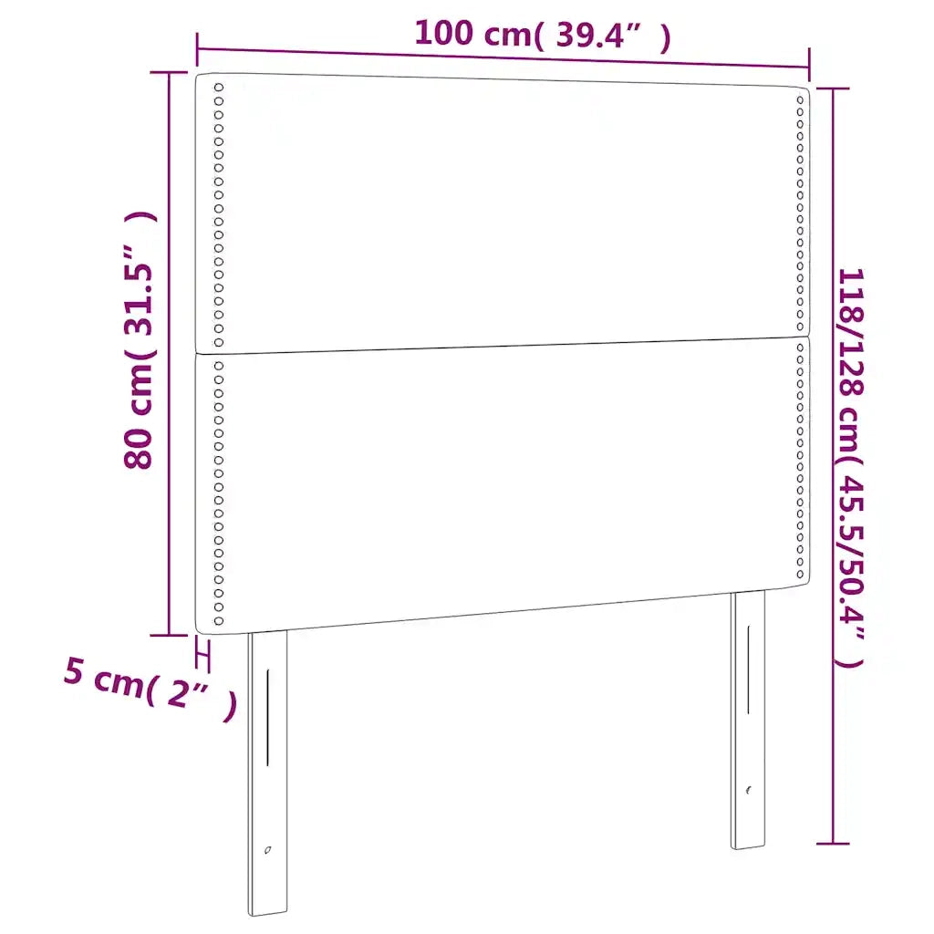 Testiera | Testata Blu Scuro 100x5x118/128 cm Velluto