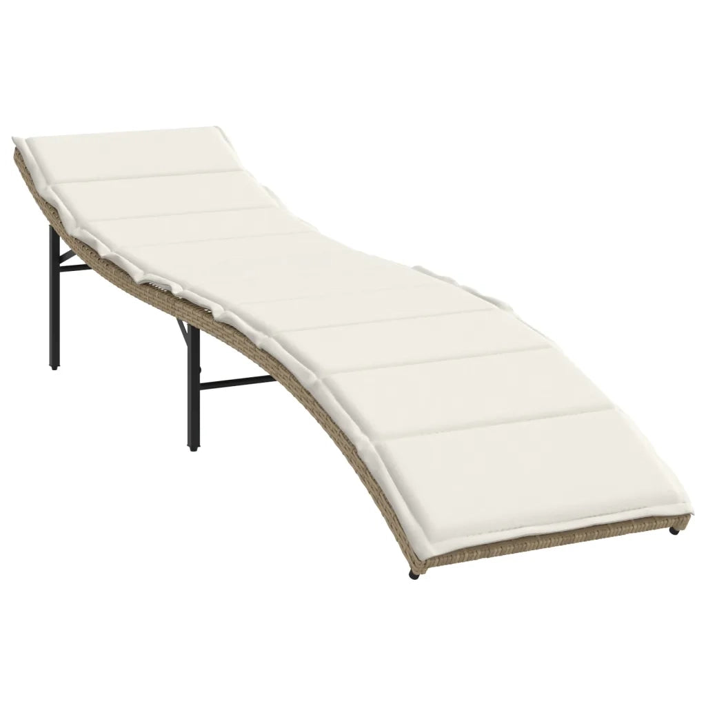 Lettini Prendisole 2 pz con Cuscini Beige in Polyrattan 3277304
