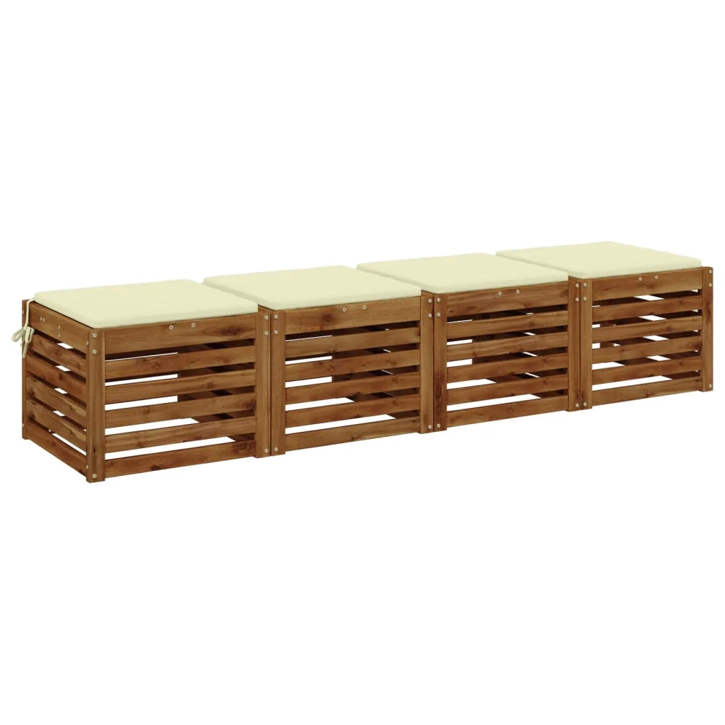 Cuscini per Sedia in 4 Pezzi SOEST 4 pz 100% Poliestere Crema 944515