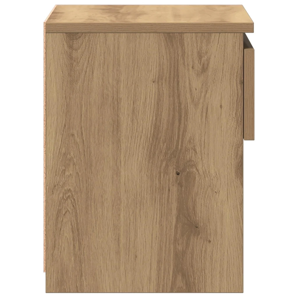 Comodini 2pz Rovere Artigianale 40x30x39cm in Legno Multistrato 856409