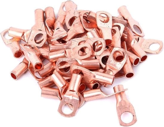 50 connettori a raccordo a coperchio in rame per batterie, connettori a coperchio freddo stampati, modello SC66.