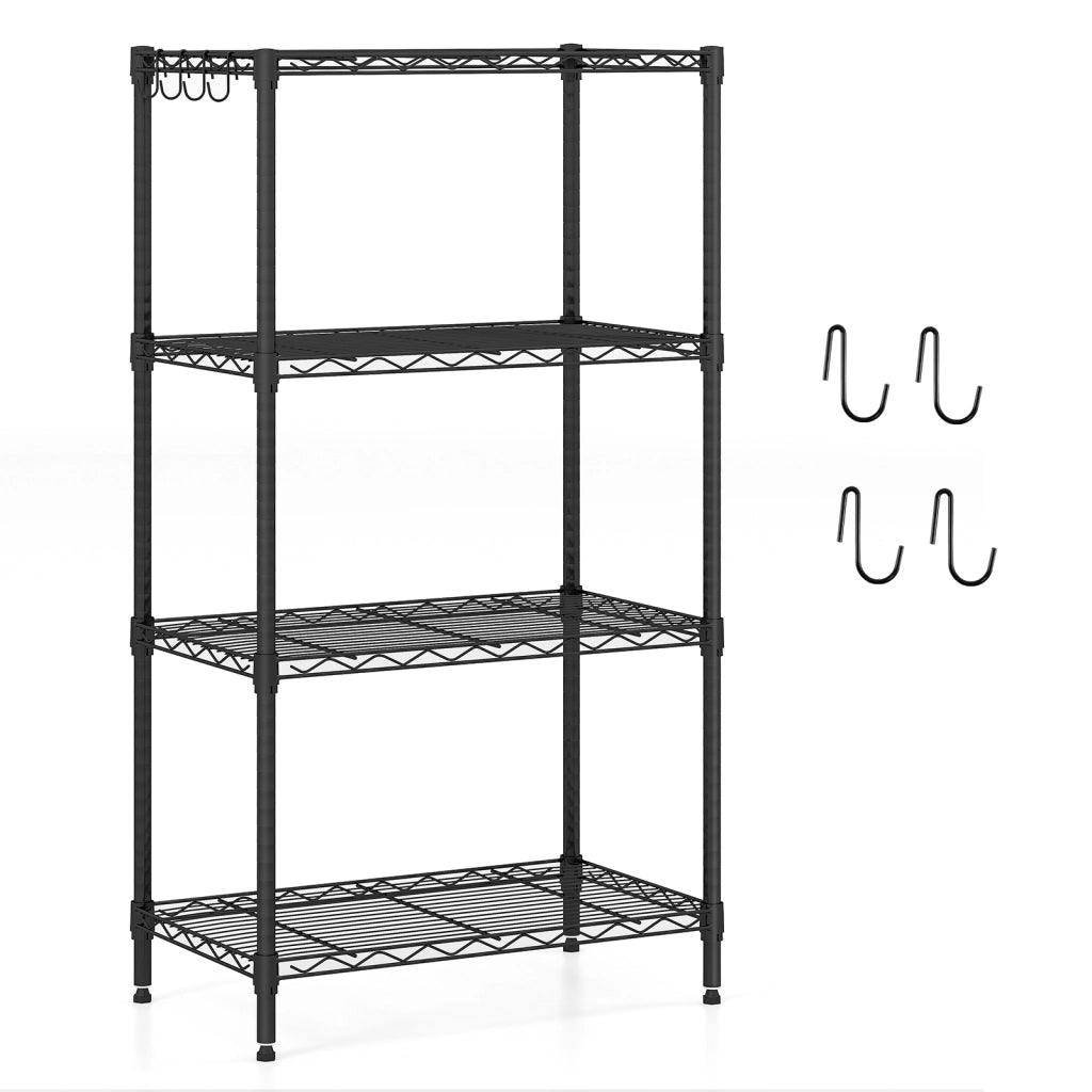 Scaffale metallo 4 ripiani regolabile resistente rete v-Scaffale organizzatore casa cucina garage 272 kg 59 x 34 x 108 cm