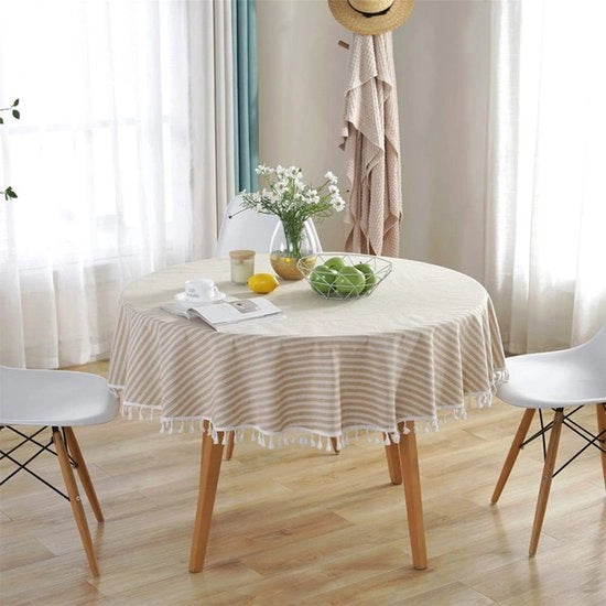 Telaio per tenda, con strisce e frange, tessuto per interni ed esterni facile e elegante da utilizzare in casa