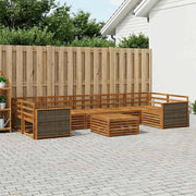 Set di divani da esterno 8 pz Naturale Legno di Acacia Massello 3383137