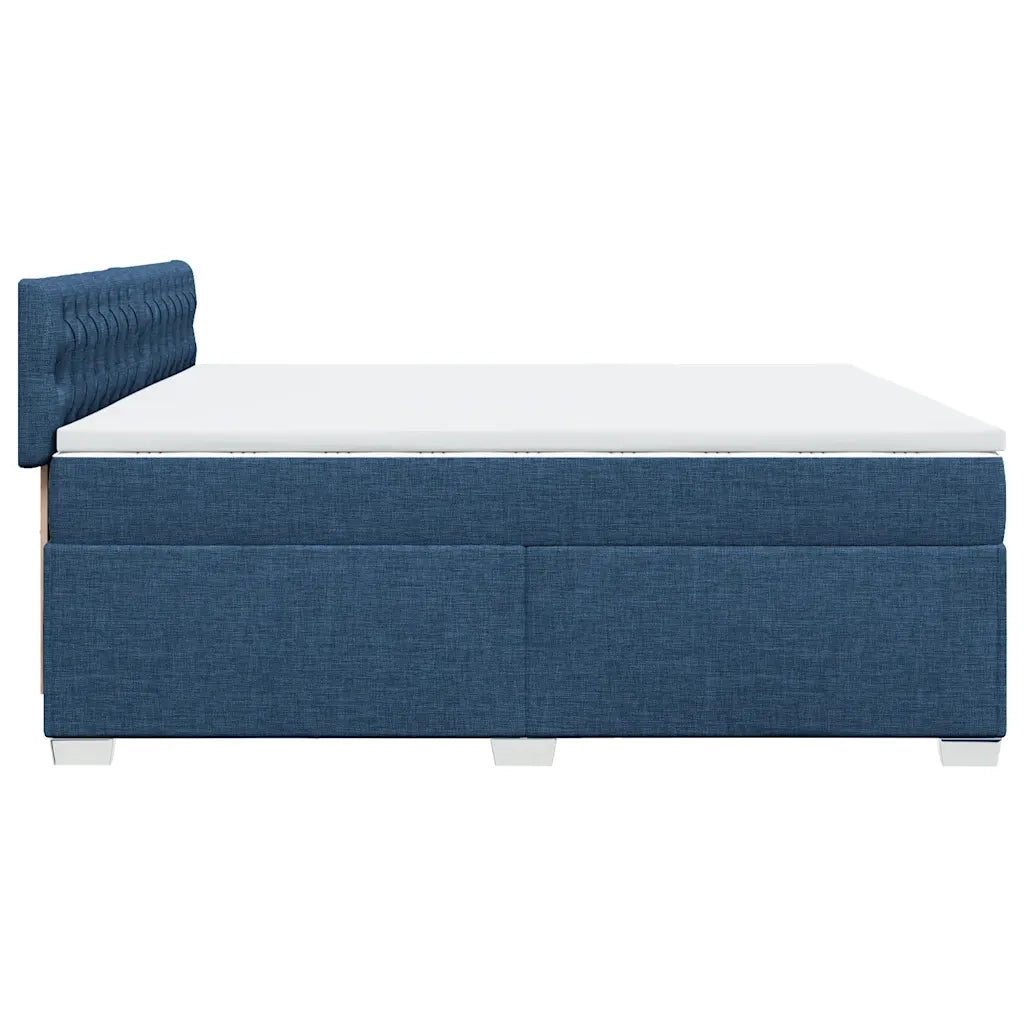 Giroletto a Molle con Materasso Blu 200x200 cm in Tessuto