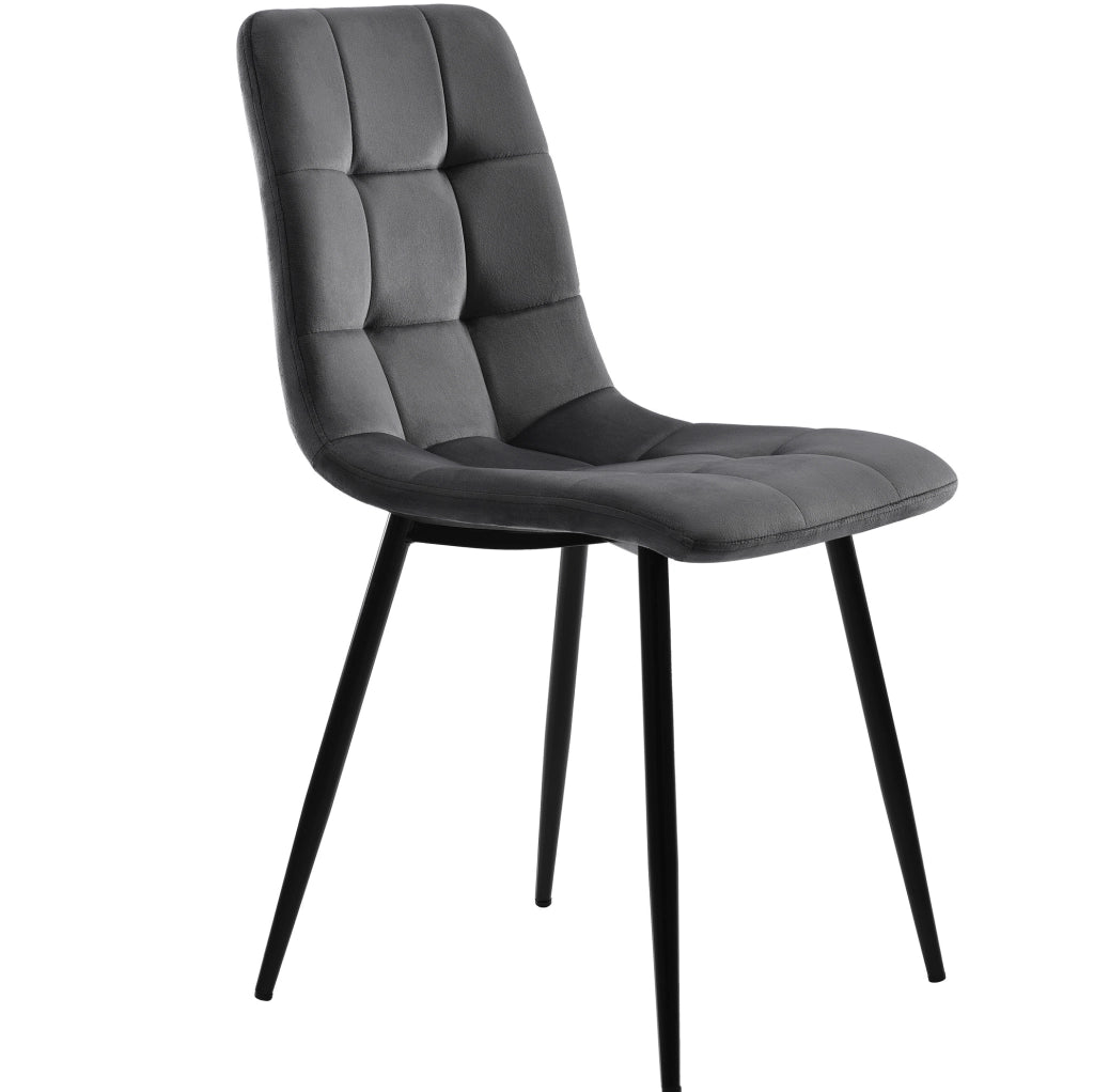 Set da pranzo allungabile 99-159x74x77 cm con 4 sedie; MDF; metallo e velluto; bianco e nero